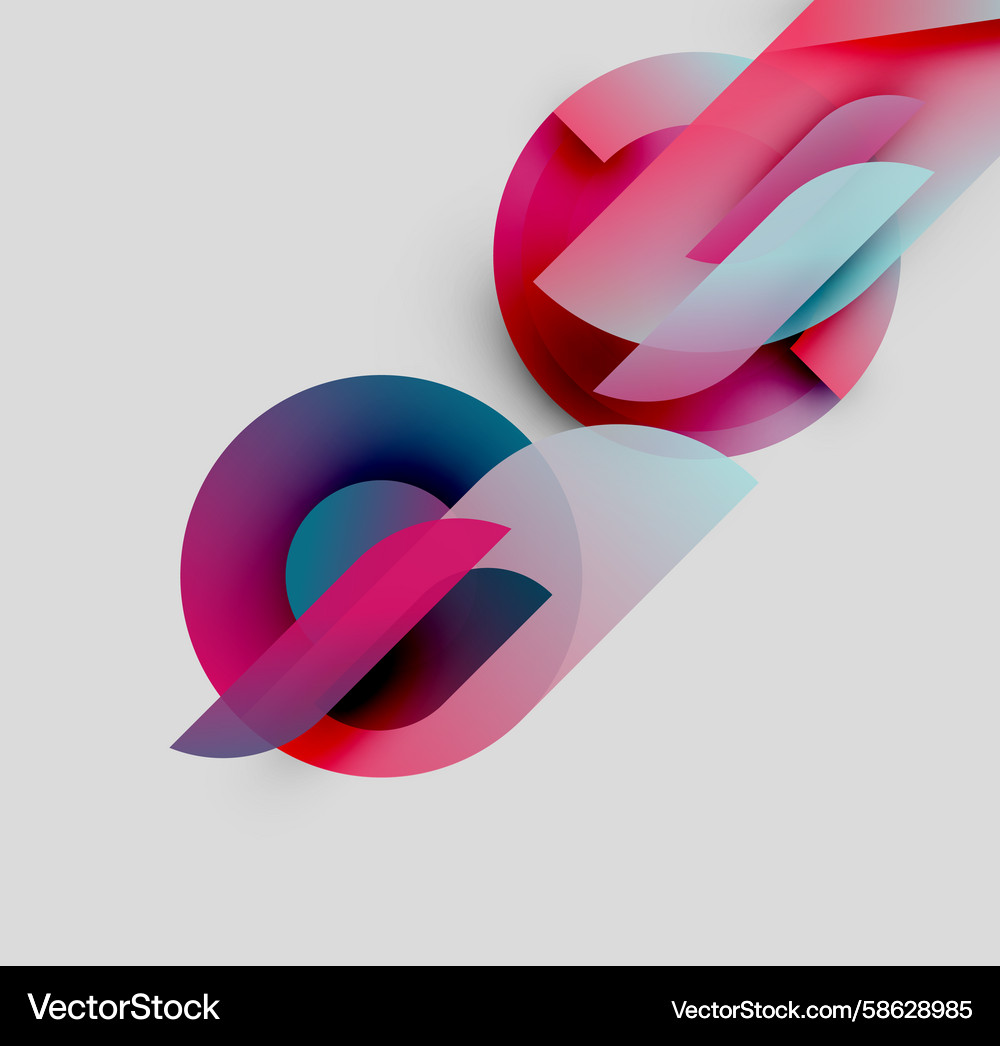 Abstract shapes overlap creating vibrant color Vector Image