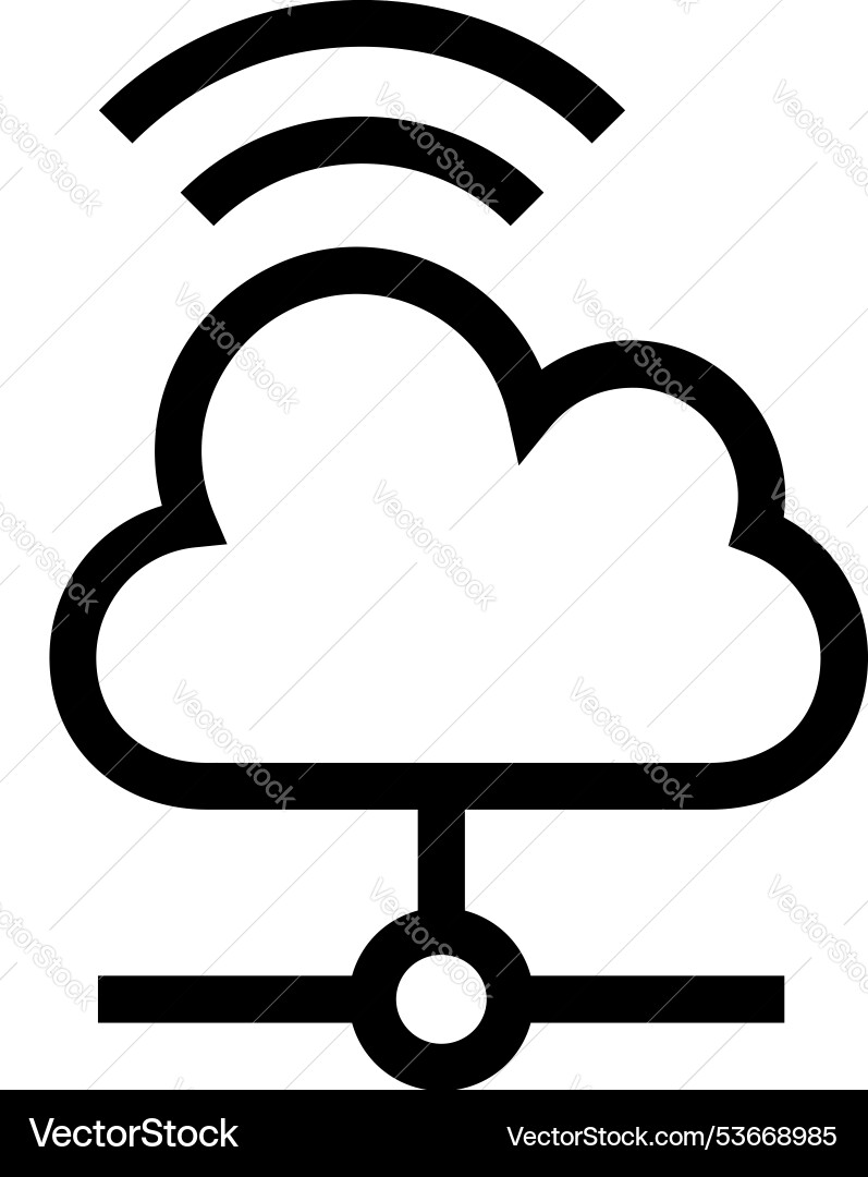 Cloud computing icon outline style design Vector Image