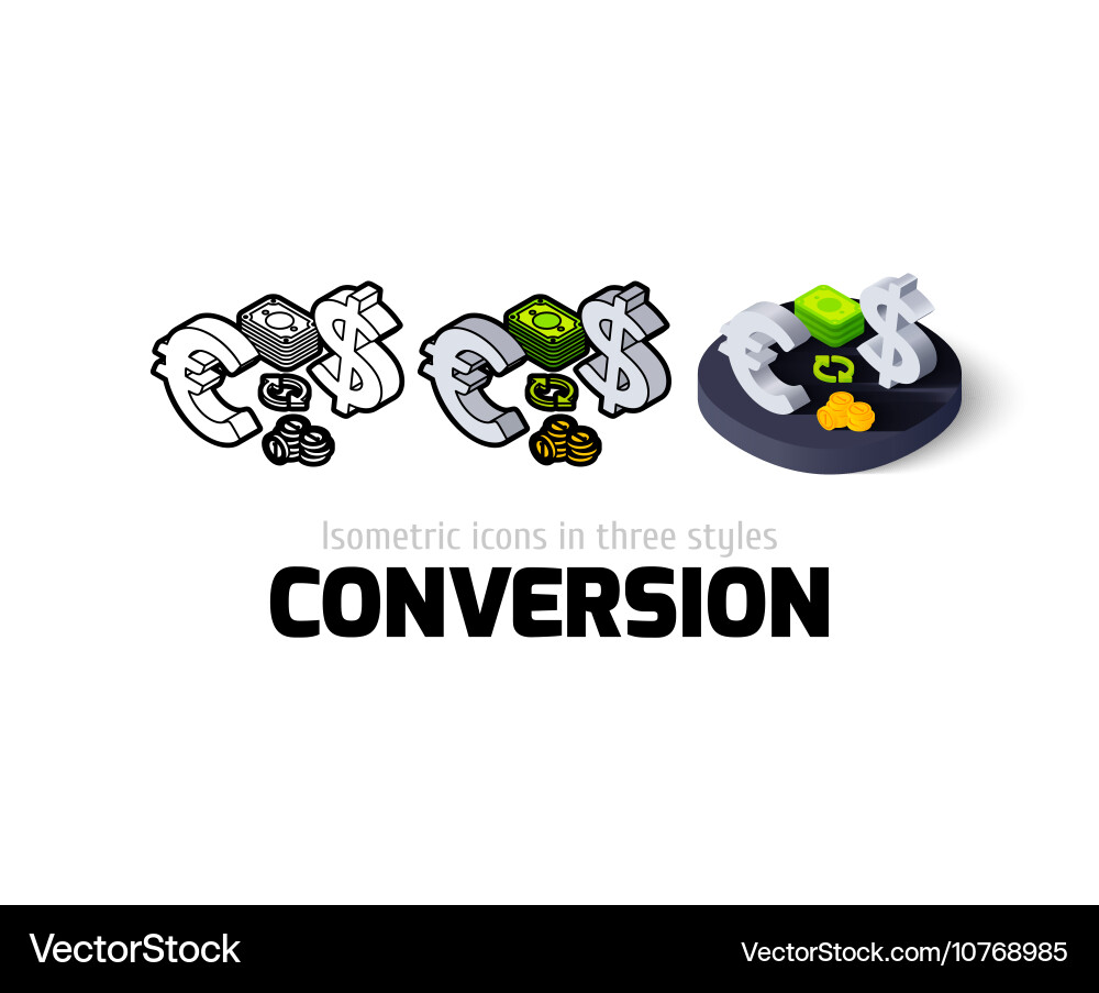 Conversion icon in different style vector image