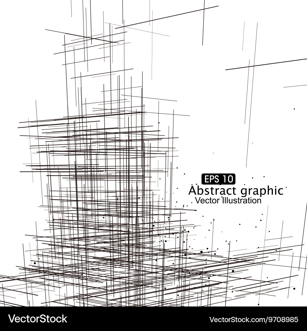 Dot and line composition abstract graphics Vector Image
