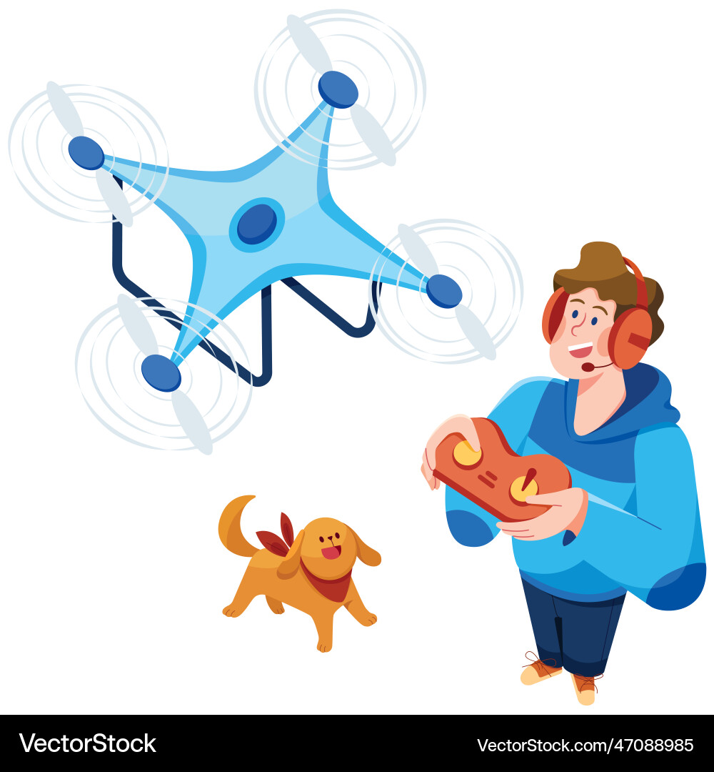 Drone Operator in Flight vector image