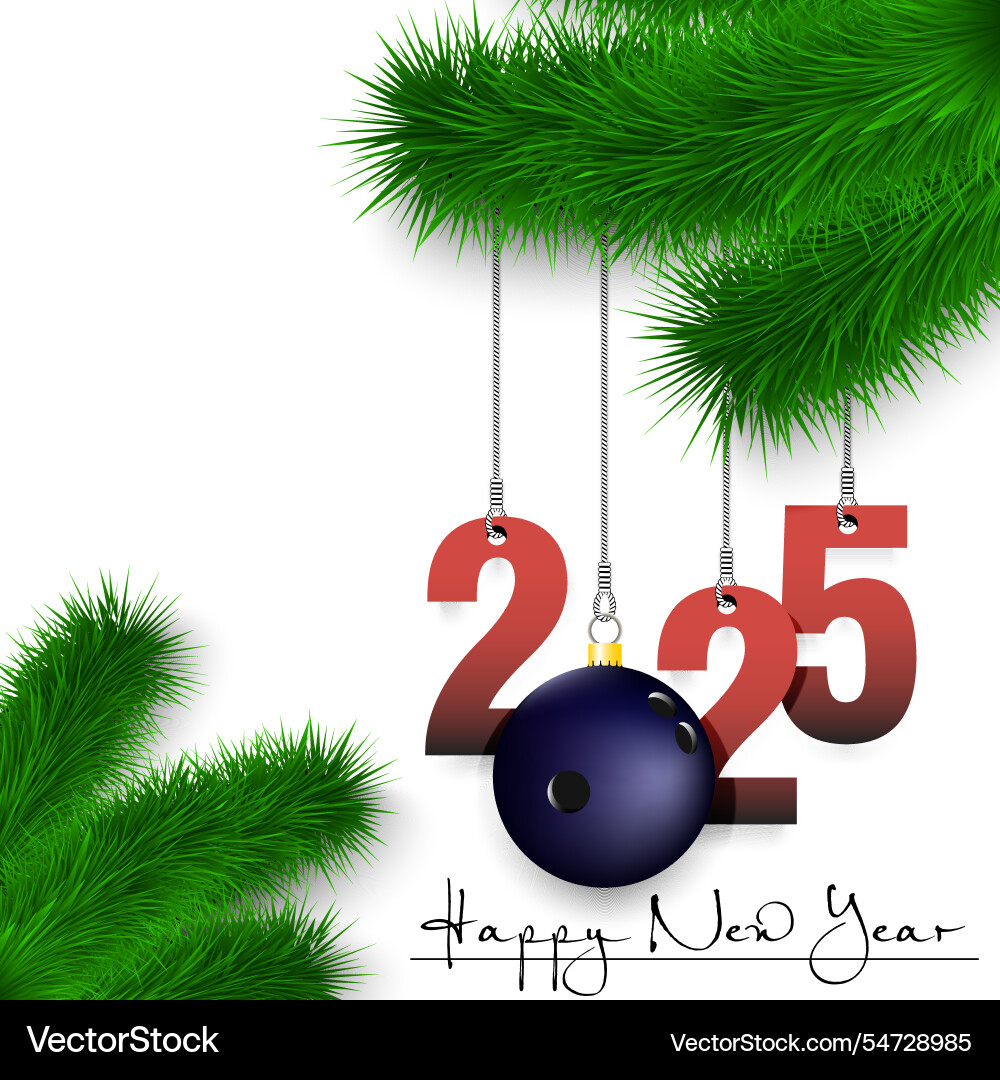 Frohes neues Jahr 2025 und Bowling Ball Frohes neues Jahr 2025 und Bowling Ball vektorbild