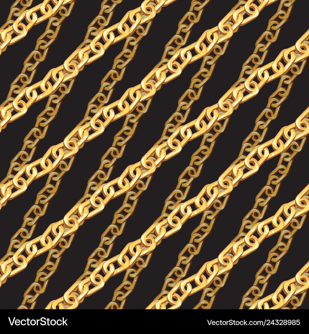 Golden Zigzag Chain Pattern vector image