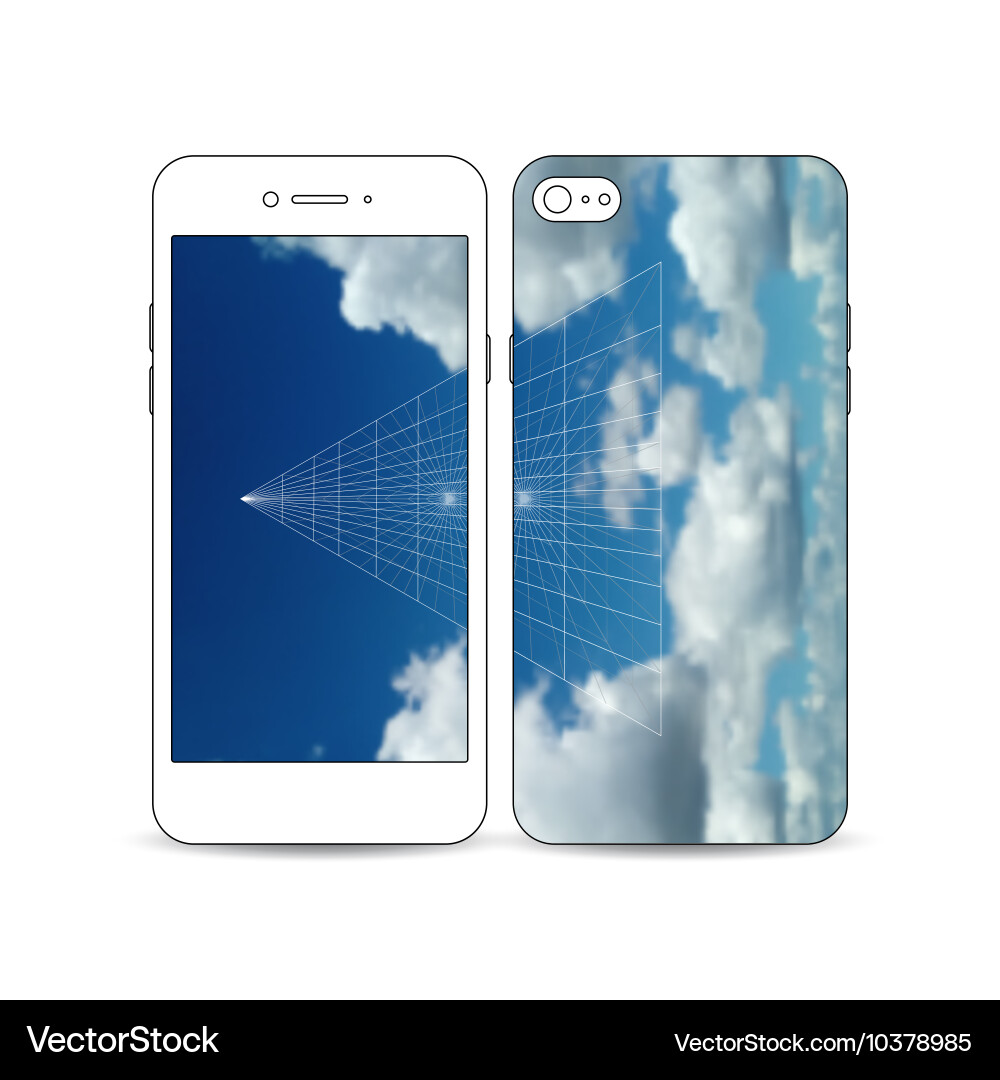 Mobile smartphone with an example of the screen vector image