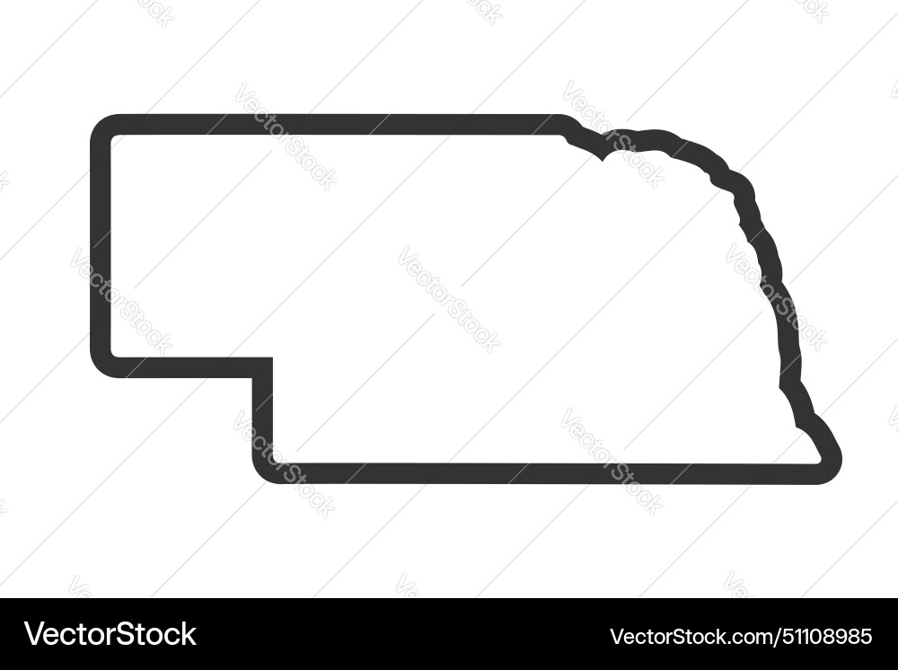 Nebraska outline symbol us state - Nebraska Outline Symbol Us State Map Vector 51108985