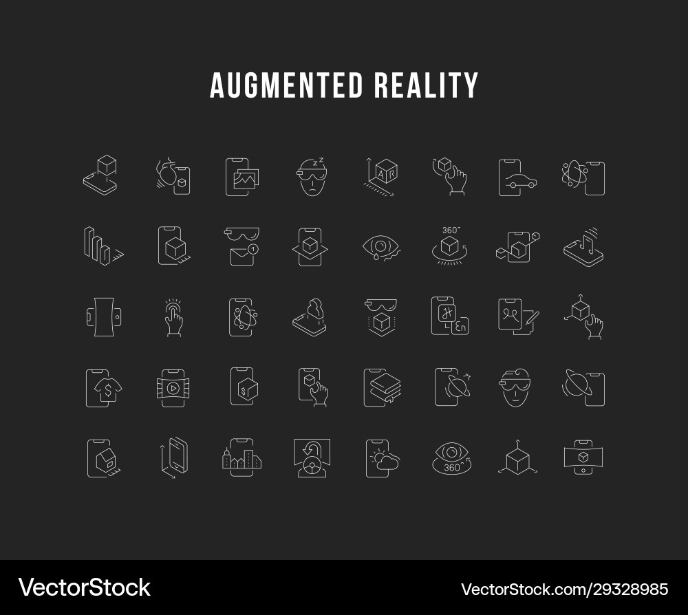 Set line icons augmented reality Set line icons augmented reality vector image