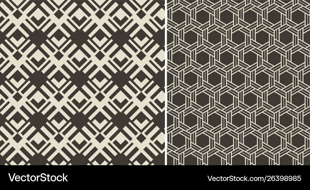 Set seamless patterns abstract geometric Set seamless patterns abstract geometric vector image