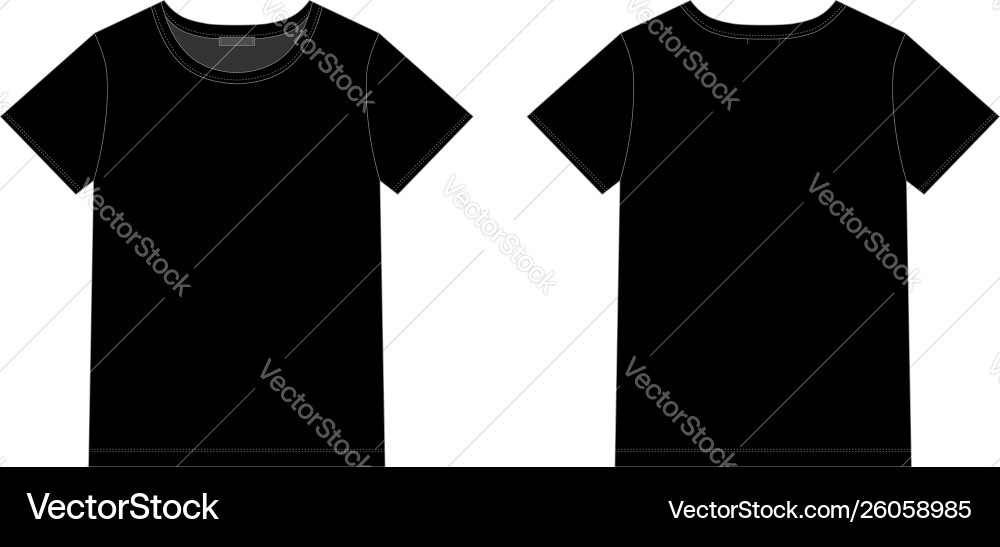 Unisex black t-shirt design template front vector image