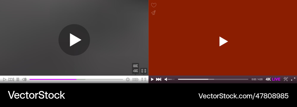 Video player window with menu and buttons panel Video player window with menu and buttons panel vector image