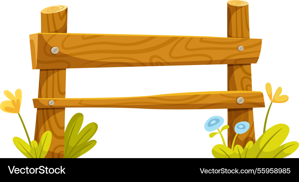 Wooden fence with rope as private boundary sign Vector Image