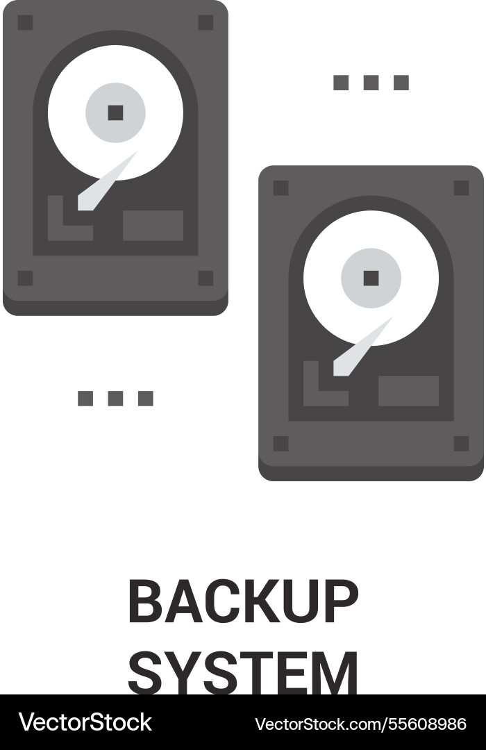 Backup system flat icon design concept vector image