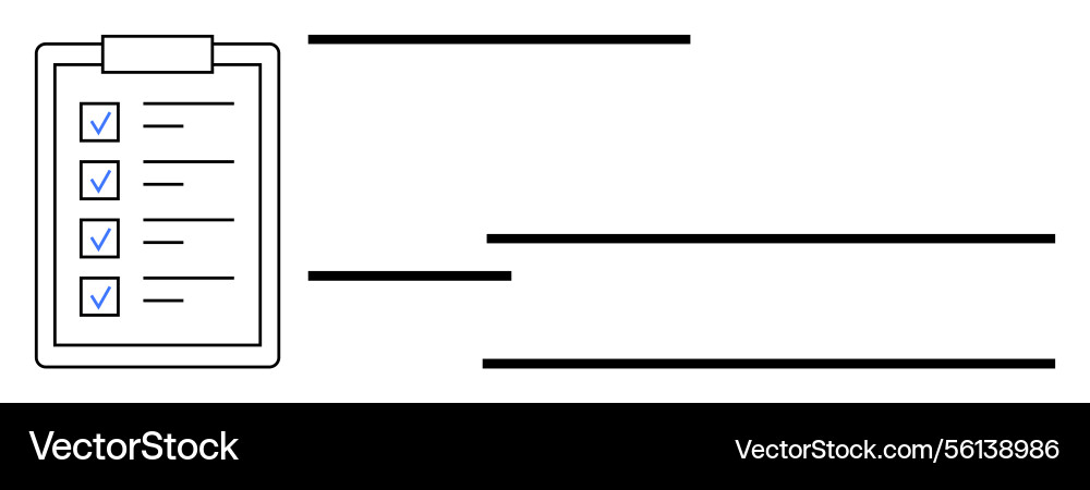 Checklist on clipboard with simple horizontal Checklist on clipboard with simple horizontal vector image