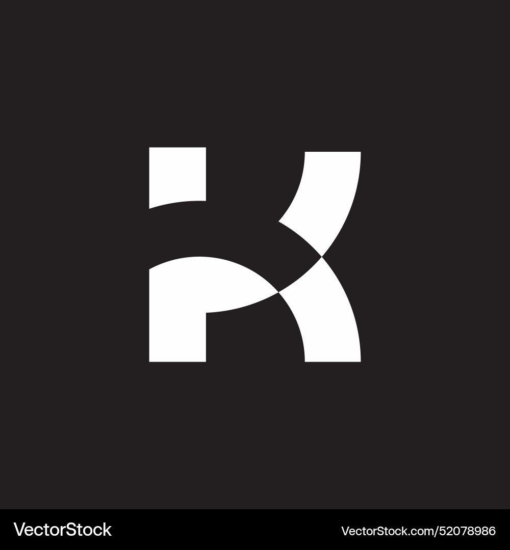 Letter hk negative space motion loop logo Vector Image