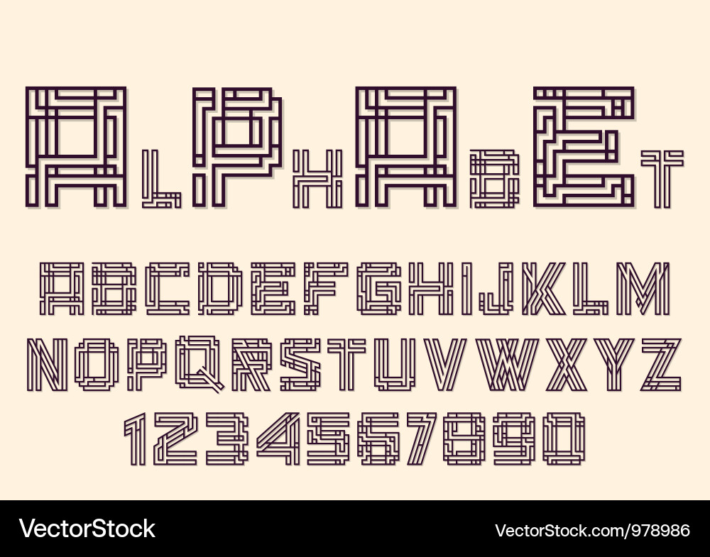 Mayan Numerals & Letters vector image