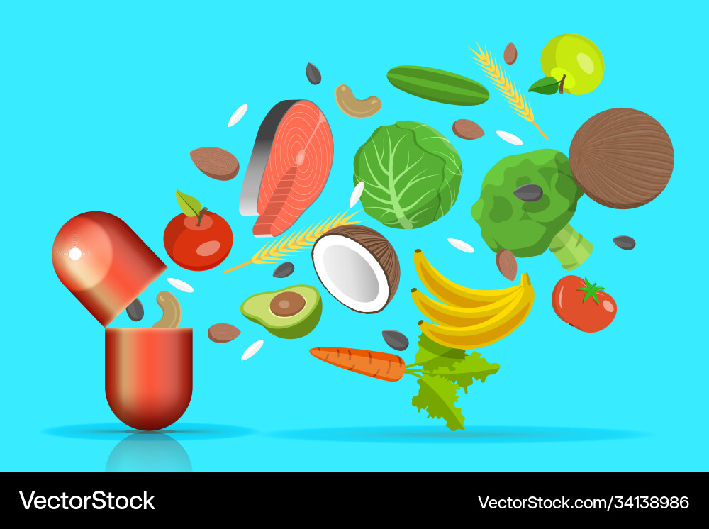 Nutritional Supplements & Vitamins Royalty Free Vector