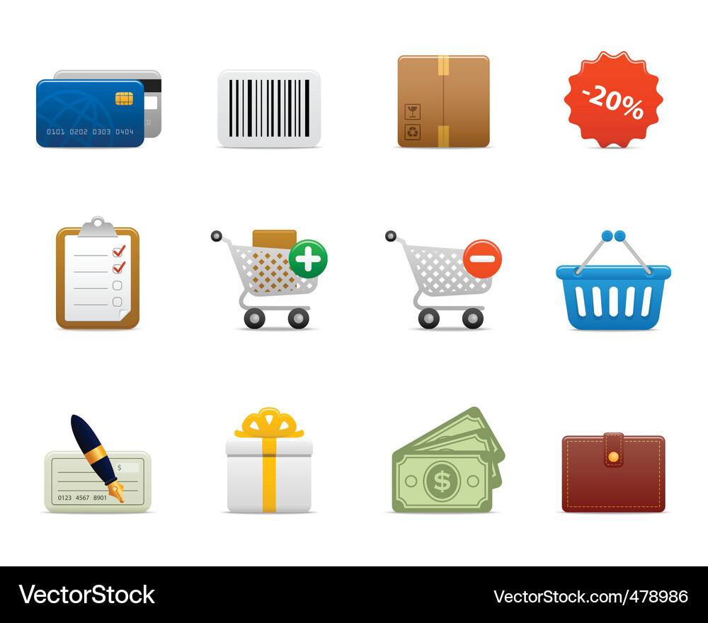 Shopping Cart Icons - Smooth Series Vector Image