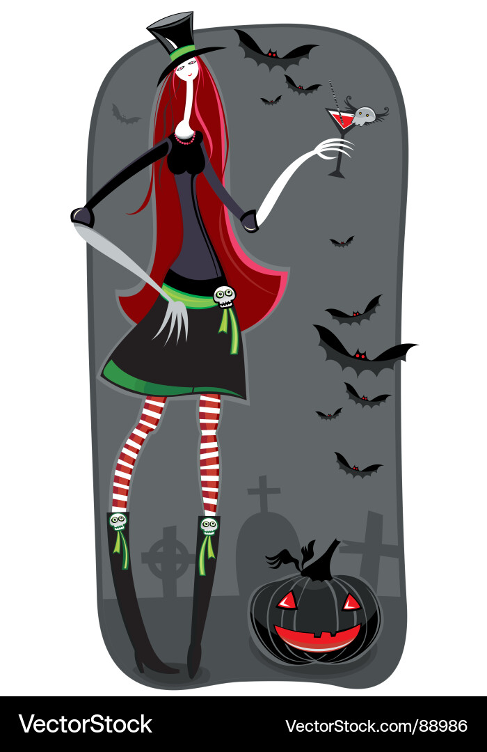Spooky Halloween Girl Vector Image