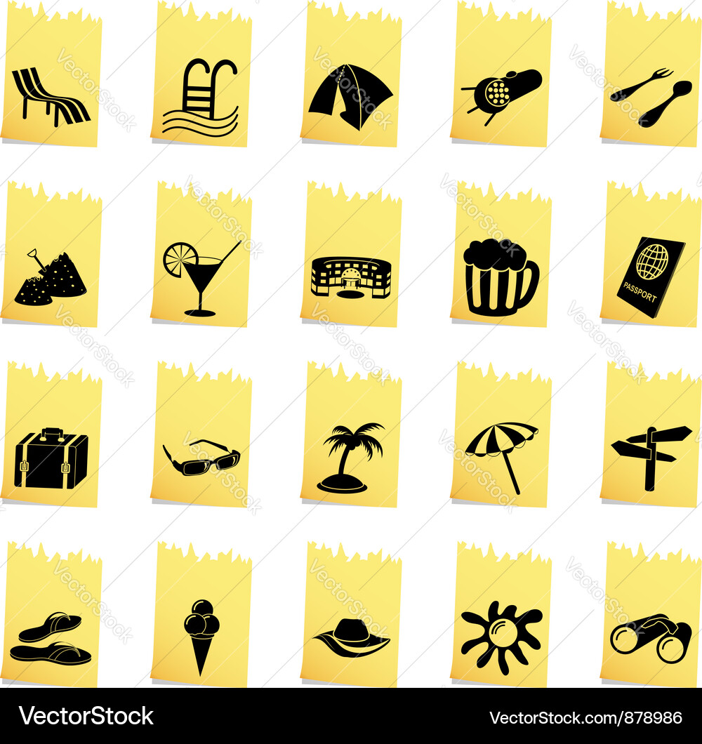 Travel set of different web icons vector image