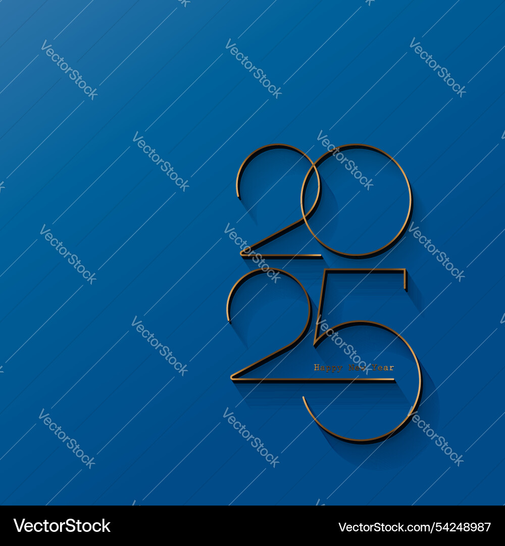 2025 new year gold logo design holiday card 2025 new year gold logo design holiday card vector image