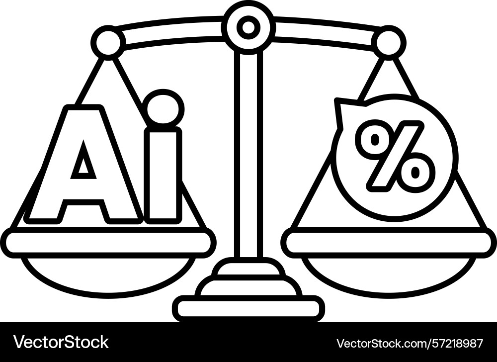 A scale with the word ai on one side A scale with the word ai on one side Vector Image