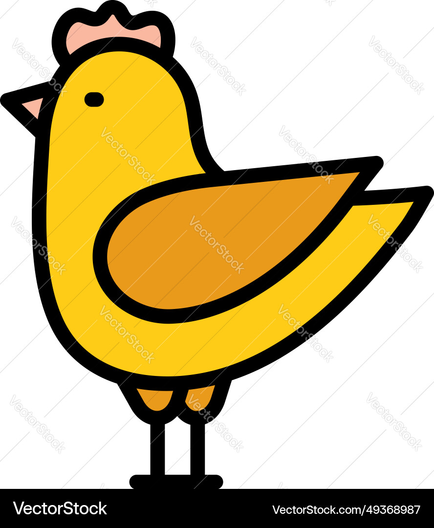Chicken color icon simple symbol for web design vector image