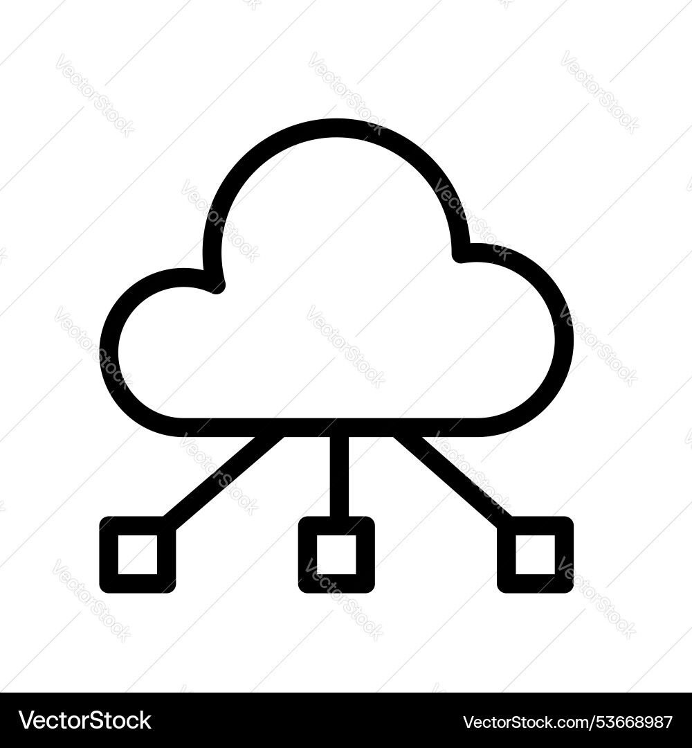 Cloud computing icon outline style design Cloud computing icon outline style design Vector Image