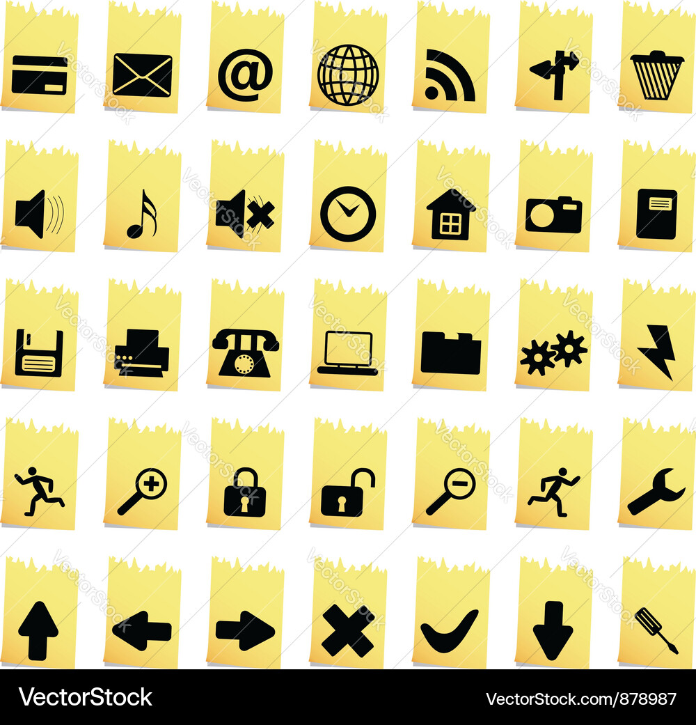 Collection of different icons Vector Image