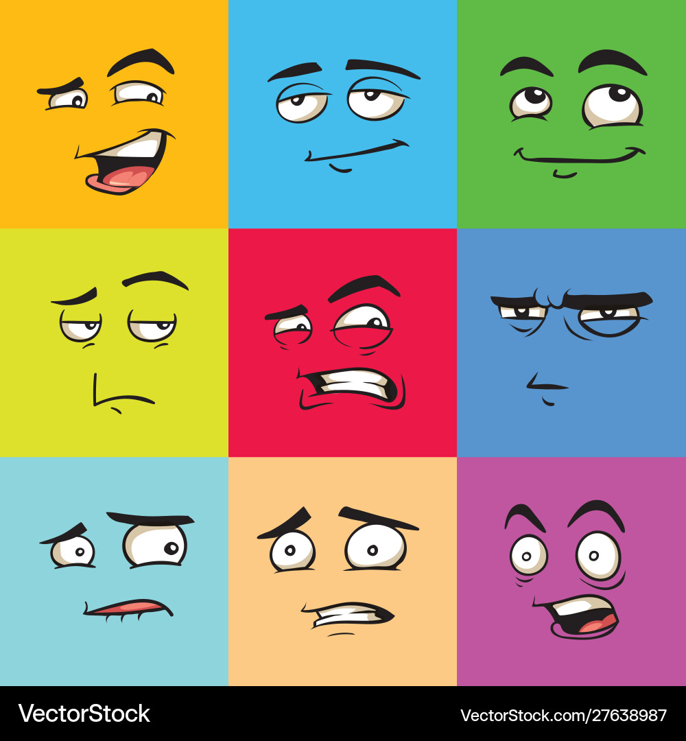 Funny avatars emoji flat set Funny avatars emoji flat set vector image
