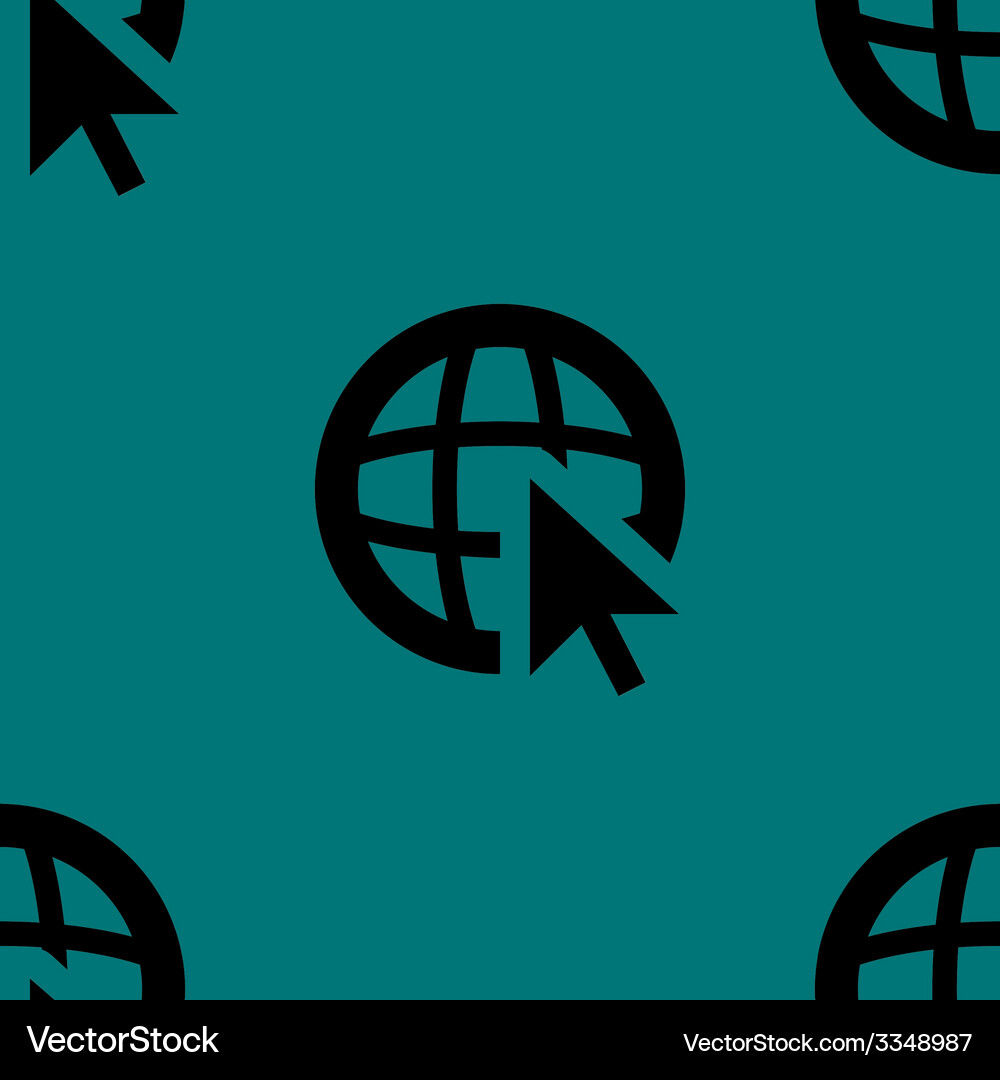 Globe web icon flat design seamless pattern Vector Image