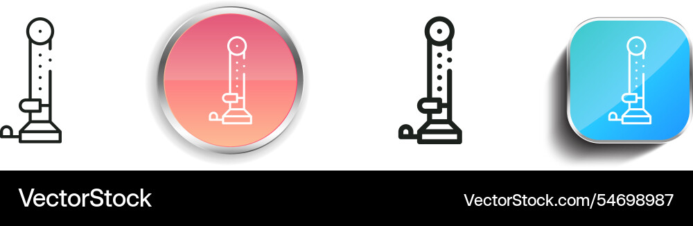 High striker icon thin linear regular and button vector image