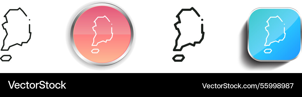 Korea icon thin linear regular and button style vector image