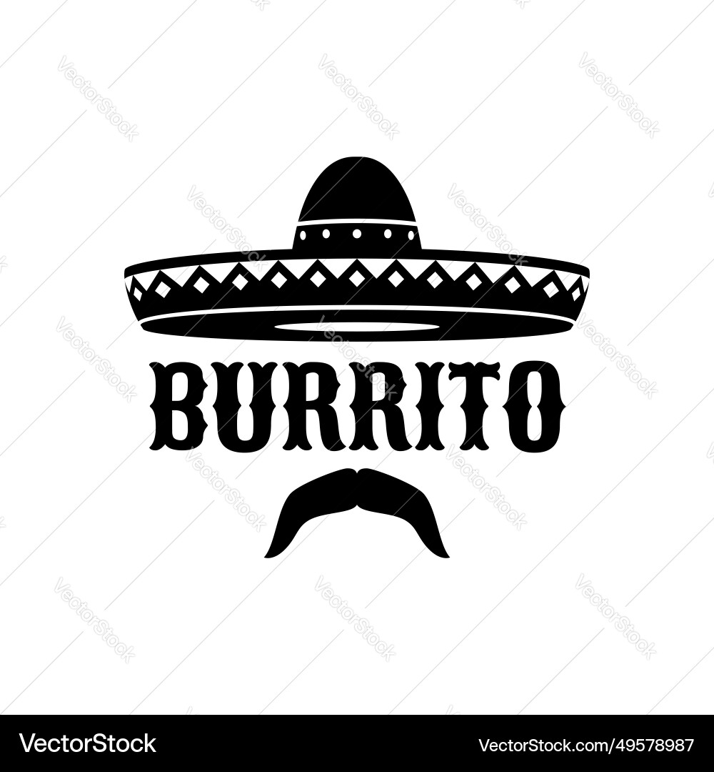 Mexikanische Sombrero und Burrito tex mex Küche Ikone Mexikanische Sombrero und Burrito tex mex Küche Ikone vektorbild
