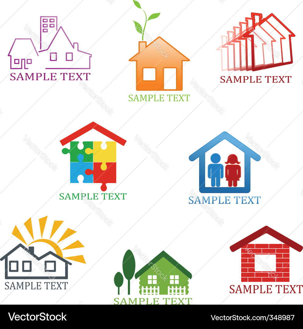 Real Estate Symbol Collection Vector Image