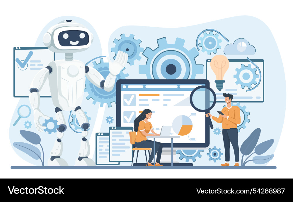 Robotic Process Automation (RPA) vector image