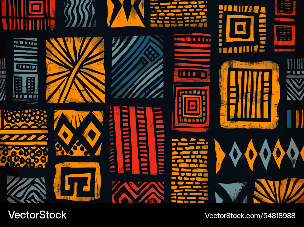 Abstract pattern with elements of african style Vector Image