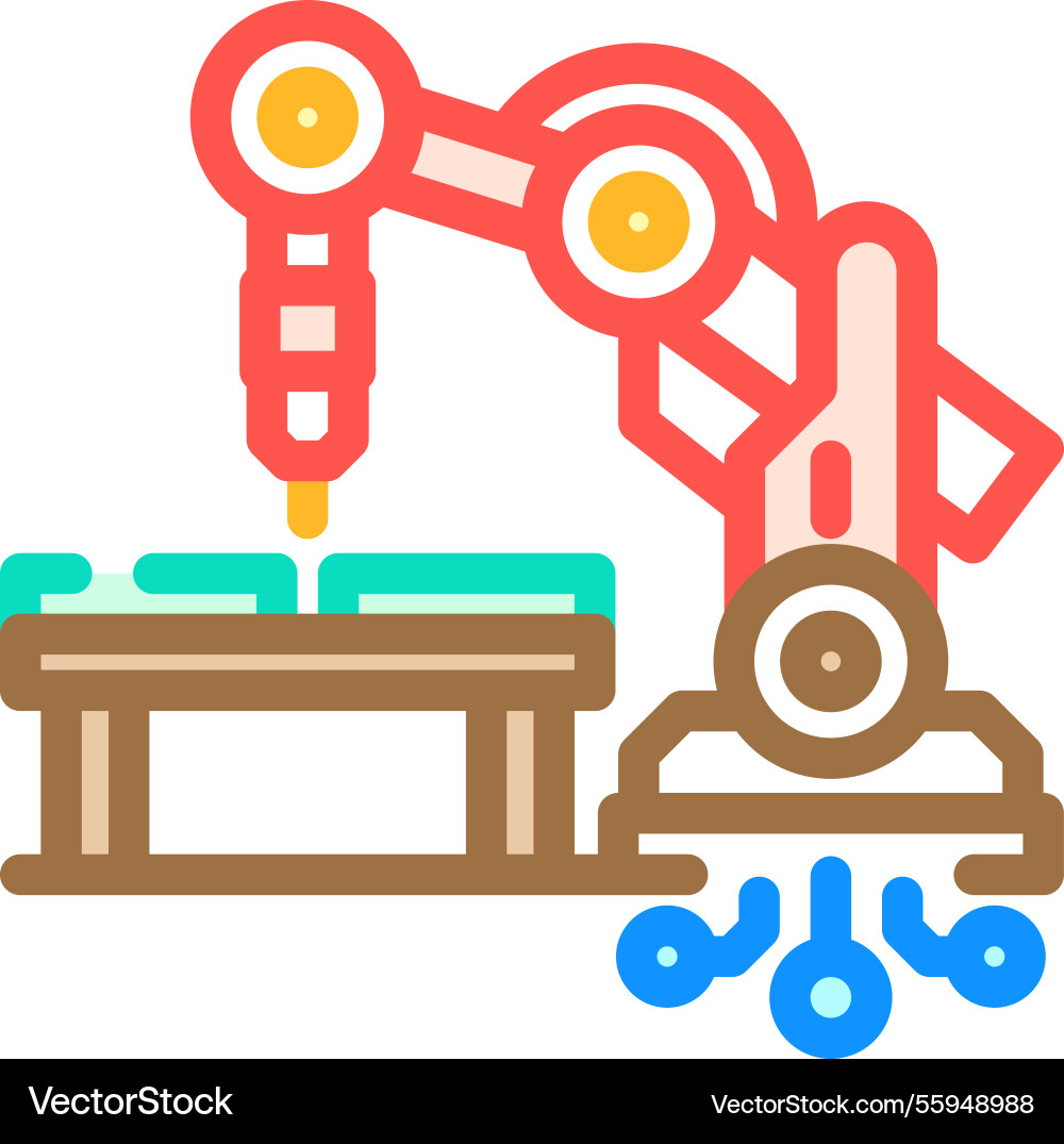 Automation robot deep learning color icon Vector Image