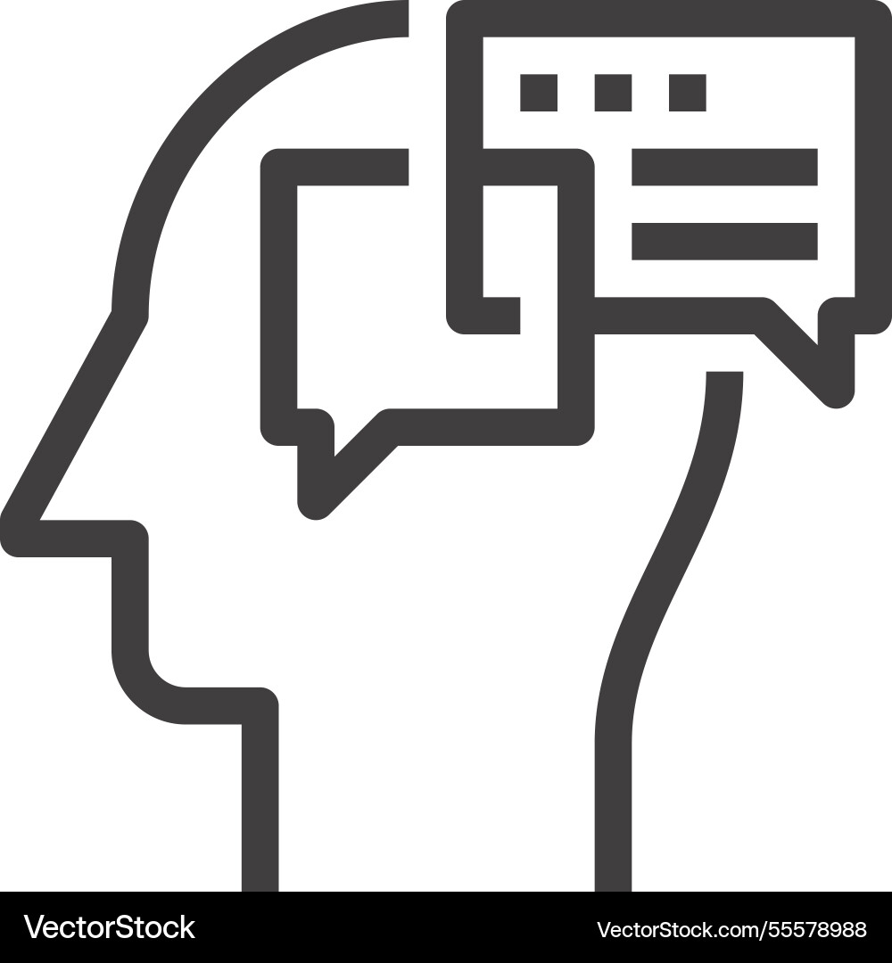 Communication flat line web icon concept Vector Image