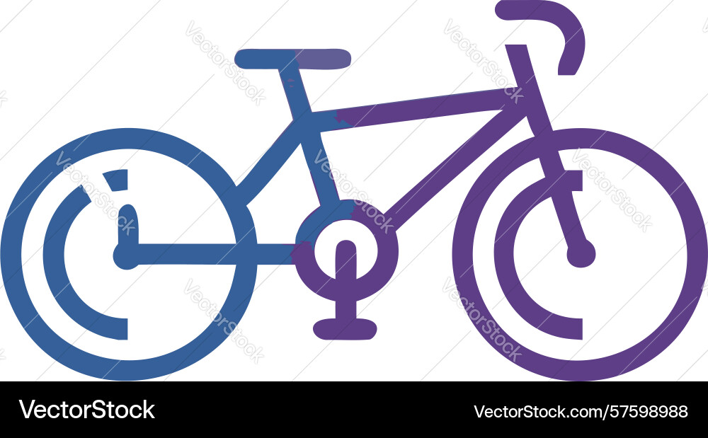 Dynamic gradient bicycle icon with abstract flair vector image