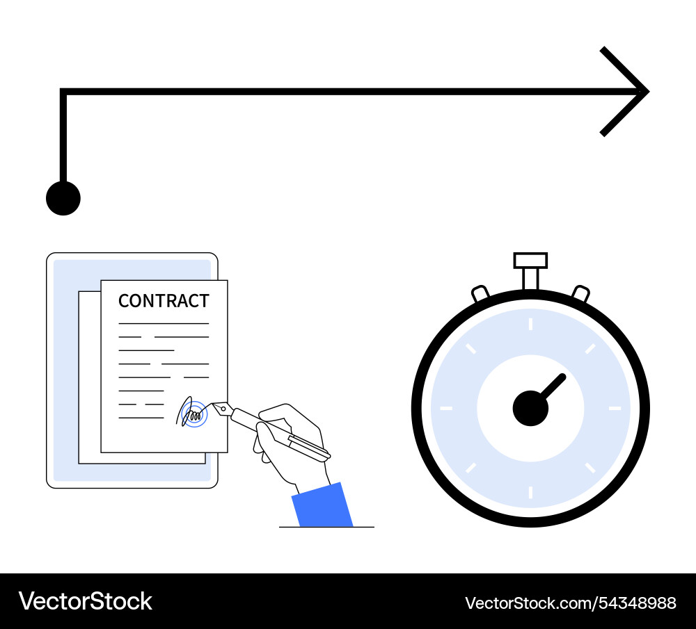 Efficient contract signing process with timely Efficient contract signing process with timely vector image
