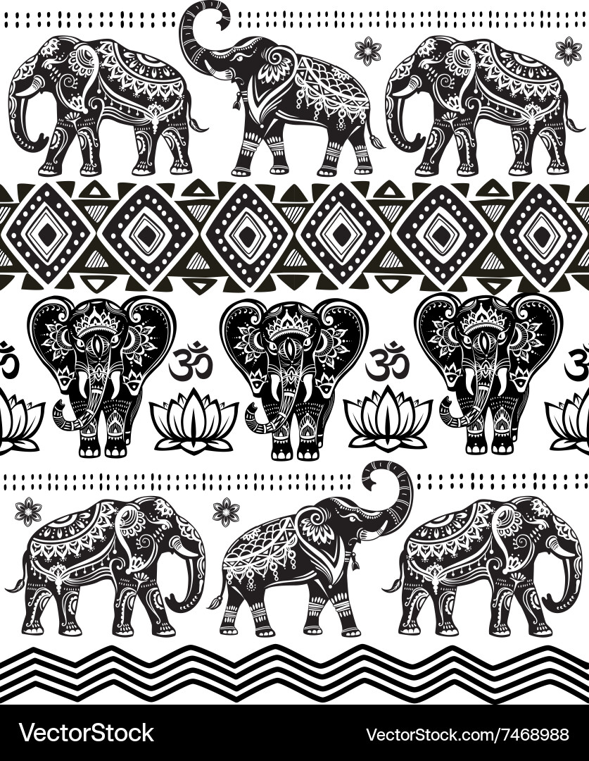 Elephant Seamless Pattern Royalty Free Vector Image