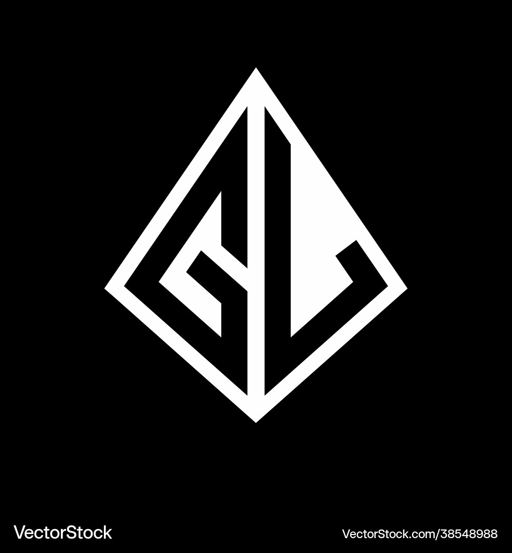 Gl logo letters monogram with prisma shape design Vector Image