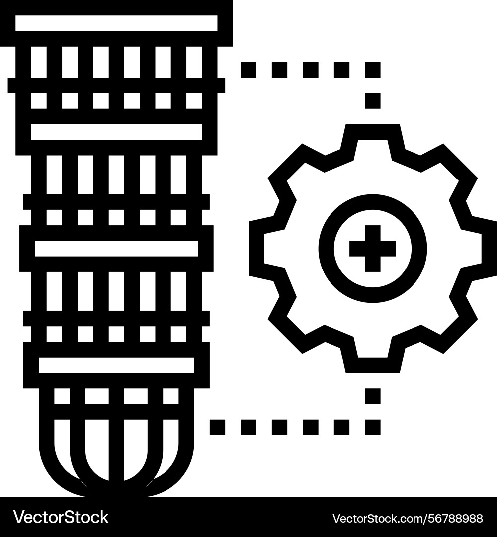 Hardware Skalierbarkeit Quantencomputerzeilensymbol Vektorbild