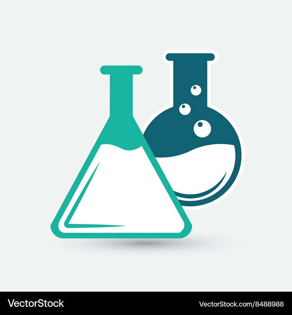 Laboratory flask over white background Vector Image