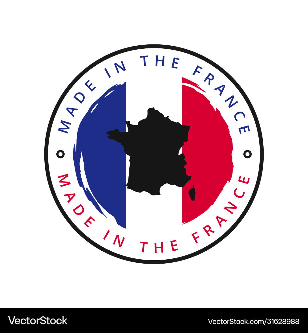 Made in france round label Vector Image