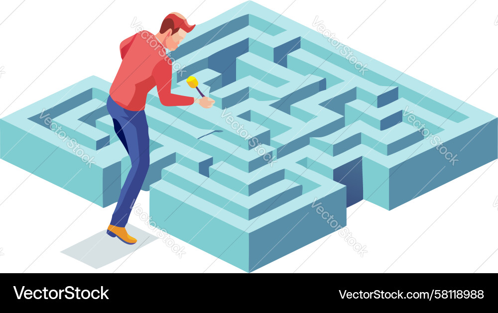 Navigating a Complex Maze Vector Image