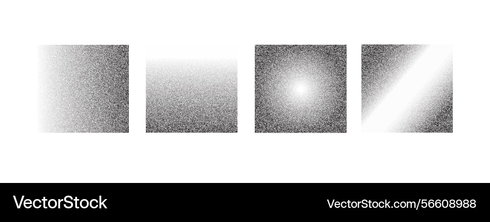 Noise grain backgrounds set dots gradient pattern Noise grain backgrounds set dots gradient pattern vector image