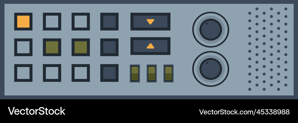 Panel with buttons control system knobs Panel with buttons control system knobs Vector Image