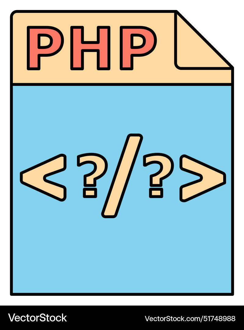 Php-Datei-Symbol Scripting Sprache für Web vektorbild