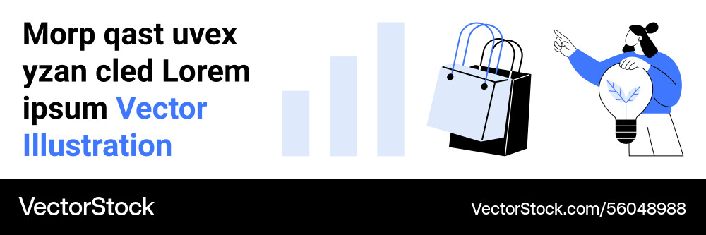 Shopping concept with analytics graph Shopping concept with analytics graph vector image