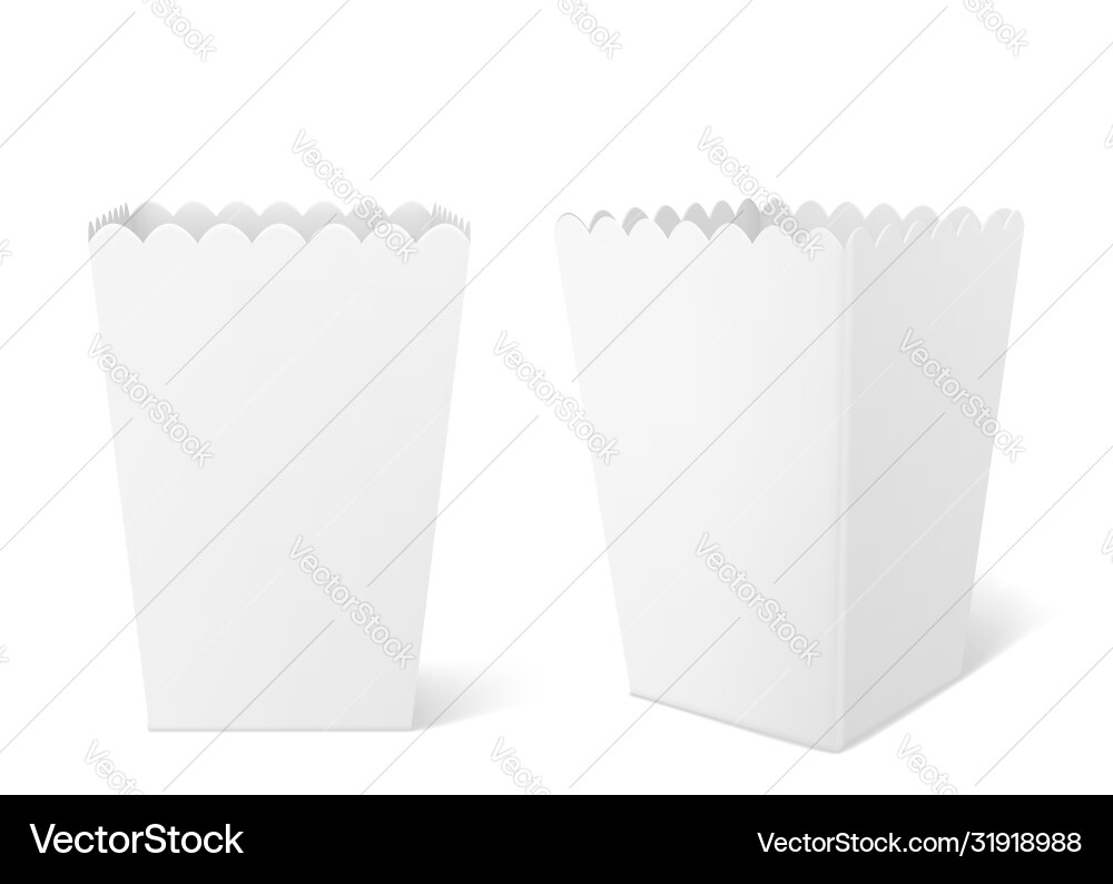 White paper box for popcorn in cinema White paper box for popcorn in cinema vector image
